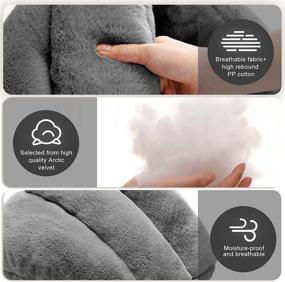 img 2 attached to 🐱 ComfyCozy Grey Cat Bed: Plush, Anti-Slip, Water-Resistant for Small Indoor Cats, Dogs, Puppies, Kittens, Rabbits - Warming & Calming