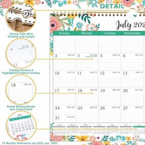 img 1 attached to 2022-2023 Wall Calendar - 14.8 X 11.4 Inches, 12 Months, Twin-Wire Binding + Hanging Hook, Large Blocks & Julian Dates