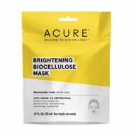 acure brightening bio-cellulose face mask 100% vegan infused with niacinamide & kale for a radiant glow - vitamin b3 for all skin types - single use pack of 1 логотип