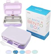 портативная и герметичная коробка для завтрака из нержавеющей стали для детского сада и дошкольных закусок фиолетового сиреневого цвета логотип