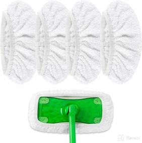 img 4 attached to 🧹 Reusable Cotton Mop Pads for Swiffer Sweeper Mop - Pack of 4, Washable Refills for Wet & Dry Cleaning (Mop not included)