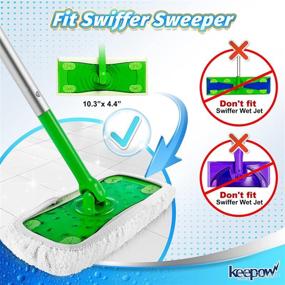 img 3 attached to 🧹 Reusable Cotton Mop Pads for Swiffer Sweeper Mop - Pack of 4, Washable Refills for Wet & Dry Cleaning (Mop not included)