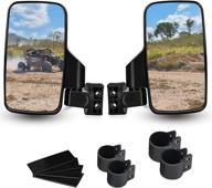 🔍 enhanced utv side view mirrors (2 pack) for 1.75" and 2" roll bar cage – clear rear view mule mirrors for polaris rzr, can-am, kawasaki, kubota, yamaha, maverick логотип