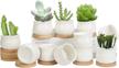 zoutog 12 pack succulent pots: mini ceramic flower/cactus planters with drainage hole - small pots for plants (plants not included) logo