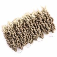 4 packs short curly spring pre-twisted braids synthetic crochet hair extensions 6 inch 15 strands/pack ombre crochet twist braids fiber fluffy curly twist braiding hair bulk (6“ (pack of 4), 27/613#) logo
