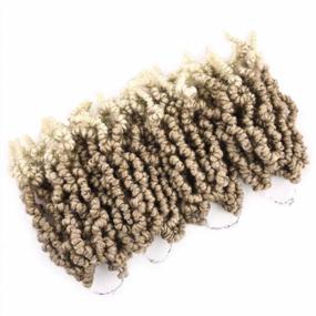 img 4 attached to 4 Packs Short Curly Spring Pre-Twisted Braids Synthetic Crochet Hair Extensions 6 Inch 15 Strands/Pack Ombre Crochet Twist Braids Fiber Fluffy Curly Twist Braiding Hair Bulk (6“ (Pack Of 4), 27/613#)