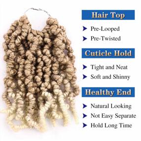 img 3 attached to 4 Packs Short Curly Spring Pre-Twisted Braids Synthetic Crochet Hair Extensions 6 Inch 15 Strands/Pack Ombre Crochet Twist Braids Fiber Fluffy Curly Twist Braiding Hair Bulk (6“ (Pack Of 4), 27/613#)