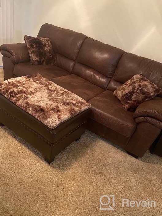 img 1 attached to Versatile Upholstered Storage Bench Ottoman With Tray - Perfect For Bedroom And Living Room (Brown Faux Leather) review by Joshua Johnson