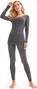 img 4 attached to Women'S Thermal Underwear Set: Soft Top & Bottom Long Johns For Winter Warmth - S-XL
