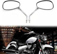 10mm chrome motorcycle handlebar rearview side mirrors for sports bike cruiser chopper dirt bike scooter (chrome) logo