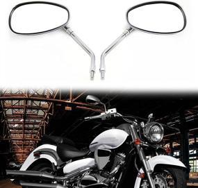 img 4 attached to 10MM Chrome Motorcycle Handlebar Rearview Side Mirrors For Sports Bike Cruiser Chopper Dirt Bike Scooter (Chrome)