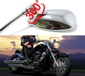 img 1 attached to 10MM Chrome Motorcycle Handlebar Rearview Side Mirrors For Sports Bike Cruiser Chopper Dirt Bike Scooter (Chrome)