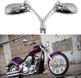 img 3 attached to 10MM Chrome Motorcycle Handlebar Rearview Side Mirrors For Sports Bike Cruiser Chopper Dirt Bike Scooter (Chrome)