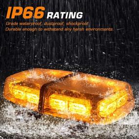 img 1 attached to 🚨 Linkitom Amber LED Strobe Flashing Light - High Intensity Emergency Hazard Warning Lighting with 72 LEDs, Heavy Duty Magnets, and 16ft Cord for Truck Vehicle Roof Safety