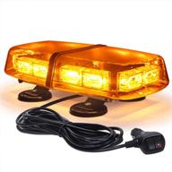 🚨 linkitom amber led strobe flashing light - high intensity emergency hazard warning lighting with 72 leds, heavy duty magnets, and 16ft cord for truck vehicle roof safety logo