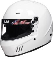 ilm snell sa2020 full face auto car racing helmet model 760 (white, m) for men and women – high-performance safety gear logo