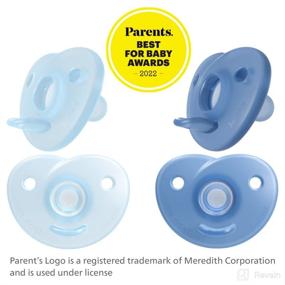 img 3 attached to 🍼 Philips AVENT Soothie Heart Pacifier Set, Blue/Light Blue, 0-3 Months, Pack of 4, SCF099/41