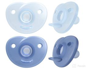 img 4 attached to 🍼 Philips AVENT Soothie Heart Pacifier Set, Blue/Light Blue, 0-3 Months, Pack of 4, SCF099/41