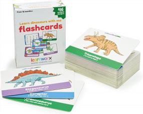 img 4 attached to Детские карточки с динозаврами - интерактивная обучающая игра с забавными фактами и статистикой - 46 уникальных карточек для обучения малышей динозаврам