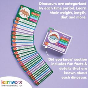 img 2 attached to Детские карточки с динозаврами - интерактивная обучающая игра с забавными фактами и статистикой - 46 уникальных карточек для обучения малышей динозаврам