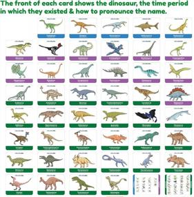 img 1 attached to Kids' Dinosaur Flash Cards - Interactive Learning Game With Fun Facts & Stats - 46 Unique Cards To Teach Toddlers About Dinosaurs