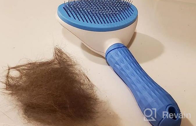 img 1 attached to Depets Self Cleaning Slicker Brush, Dog Cat Bunny Pet Grooming Shedding Brush - Easy To Remove Loose Undercoat, Pet Massaging Tool Suitable For Pets With Long Or Short Hair review by Glenn Cartwright