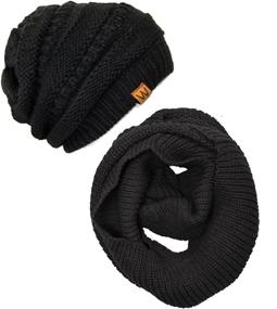 img 4 attached to Wrapables Winter Knitted Infinity Beanie - Women's Scarves & Wraps Accessories