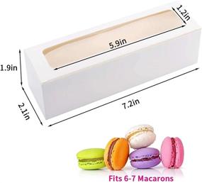 img 2 attached to 25 Pack Macaron Boxes For 6 Cookies Gift Container With Ribbon - White