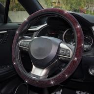 amiss car rhinestones steering wheel cover with elastic stretch logo