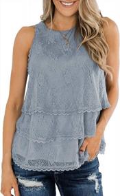 img 3 attached to MIHOLL Womens Summer Casual Sleeveless Tops Lace Ruffle Loose Shirts Tank Tops