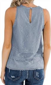 img 1 attached to MIHOLL Womens Summer Casual Sleeveless Tops Lace Ruffle Loose Shirts Tank Tops