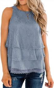 img 4 attached to MIHOLL Womens Summer Casual Sleeveless Tops Lace Ruffle Loose Shirts Tank Tops