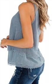 img 2 attached to MIHOLL Womens Summer Casual Sleeveless Tops Lace Ruffle Loose Shirts Tank Tops