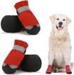 anti-slip dog boots for large and medium breeds - winter paw protection with adjustable straps and waterproof design - comfortable pet shoes for hiking and outdoor activities logo