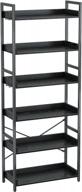 rolanstar 6-tier black bookshelf with industrial style and vintage charm - perfect for living room or bedroom логотип
