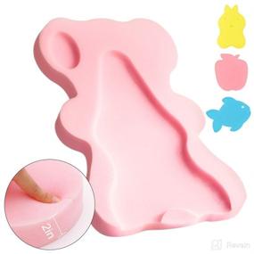 img 2 attached to 🛁 Soft Infant Bath Sponge Pad - Anti-Skid, Natural Newborn Bath Mat with Cushion for Baby Bathing (Pink)