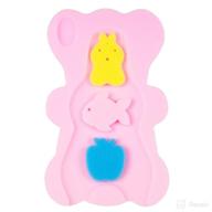 🛁 soft infant bath sponge pad - anti-skid, natural newborn bath mat with cushion for baby bathing (pink) logo