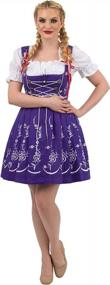 img 3 attached to Showcase Your Style With Our Purple German Embroidered Oktoberfest Dirndl Dress - 3-Piece Set!