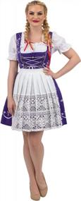 img 2 attached to Showcase Your Style With Our Purple German Embroidered Oktoberfest Dirndl Dress - 3-Piece Set!