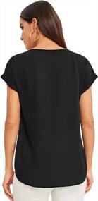 img 3 attached to Cool And Chic: SweatyRocks Women'S V Neck Chiffon Blouse With Cuffed Short Sleeves