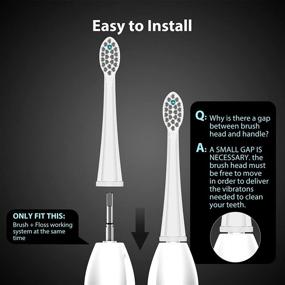 img 1 attached to 🦷 3-Pack Replacement Flossing Toothbrush Heads - Compact Floss Brush with Crystal Cap - White