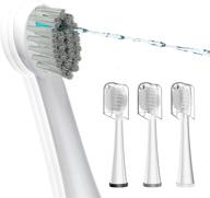 🦷 3-pack replacement flossing toothbrush heads - compact floss brush with crystal cap - white logo