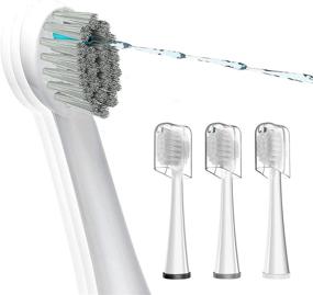 img 4 attached to 🦷 3-Pack Replacement Flossing Toothbrush Heads - Compact Floss Brush with Crystal Cap - White