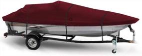img 1 attached to Wake Monsoon V-Hull Fishing Outboard Boat Cover - Durable 600D Marine Grade Polyester, Heavy Duty Trailerable Protection For All-Weather Conditions