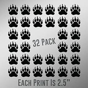 img 4 attached to 🐻 CMI ND028 Bear Paw Prints: 32-Pack of 2.5-Inch Premium Quality Black Vinyl Decals