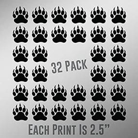 img 2 attached to 🐻 CMI ND028 Bear Paw Prints: 32-Pack of 2.5-Inch Premium Quality Black Vinyl Decals