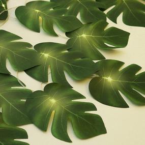 img 4 attached to Add A Tropical Touch With Our 20 LED Monstera Leaf String Lights - Perfect For Outdoor And Indoor Summer Decorations!
