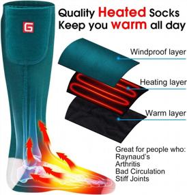 img 2 attached to Autocastle Rechargeable Electric Heated Socks For Women And Girls - Battery Powered, Insulated And Thermal Heating Socks For Winter, Cold Weather, Skiing, Hunting, Biking And Foot Warmth