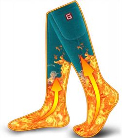 img 4 attached to Autocastle Аккумуляторные электрические носки с подогревом для женщин и девочек - утепленные и термонагревательные носки на батарейках для зимы, холодной погоды, катания на лыжах, охоты, велосипеда и согревания ног