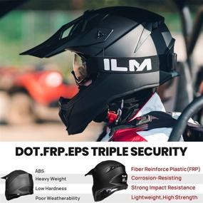 img 3 attached to 🏍️ ILM Lightweight Motocross ATV Full Face Off-Road Motorcycle Helmet for Men Women DOT Model-610 (Matte Black,XL)